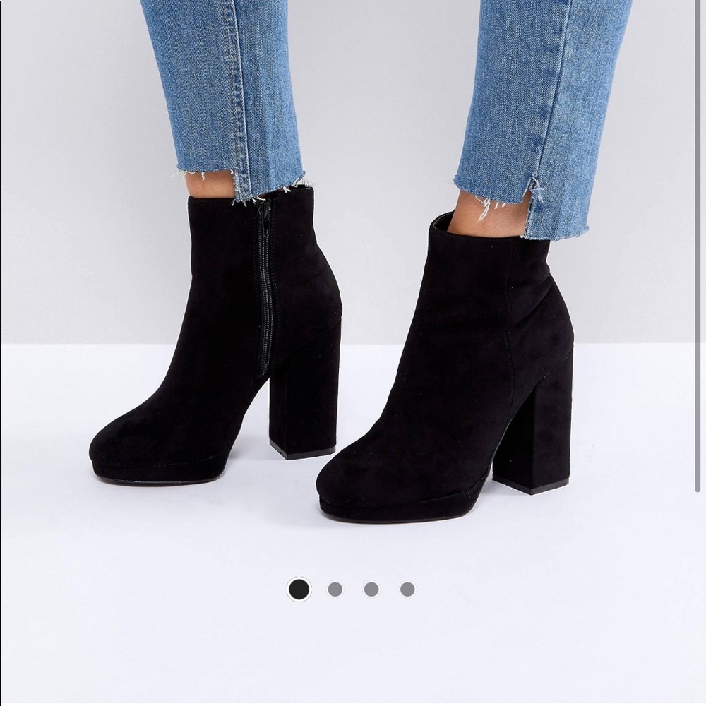 suede heeled ankle boots booties